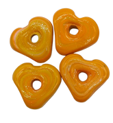 HEART SHAPED FURNACE GLASS BEADS- 35X10 MM PER PACKET OF 4 PCS- (FL-015)